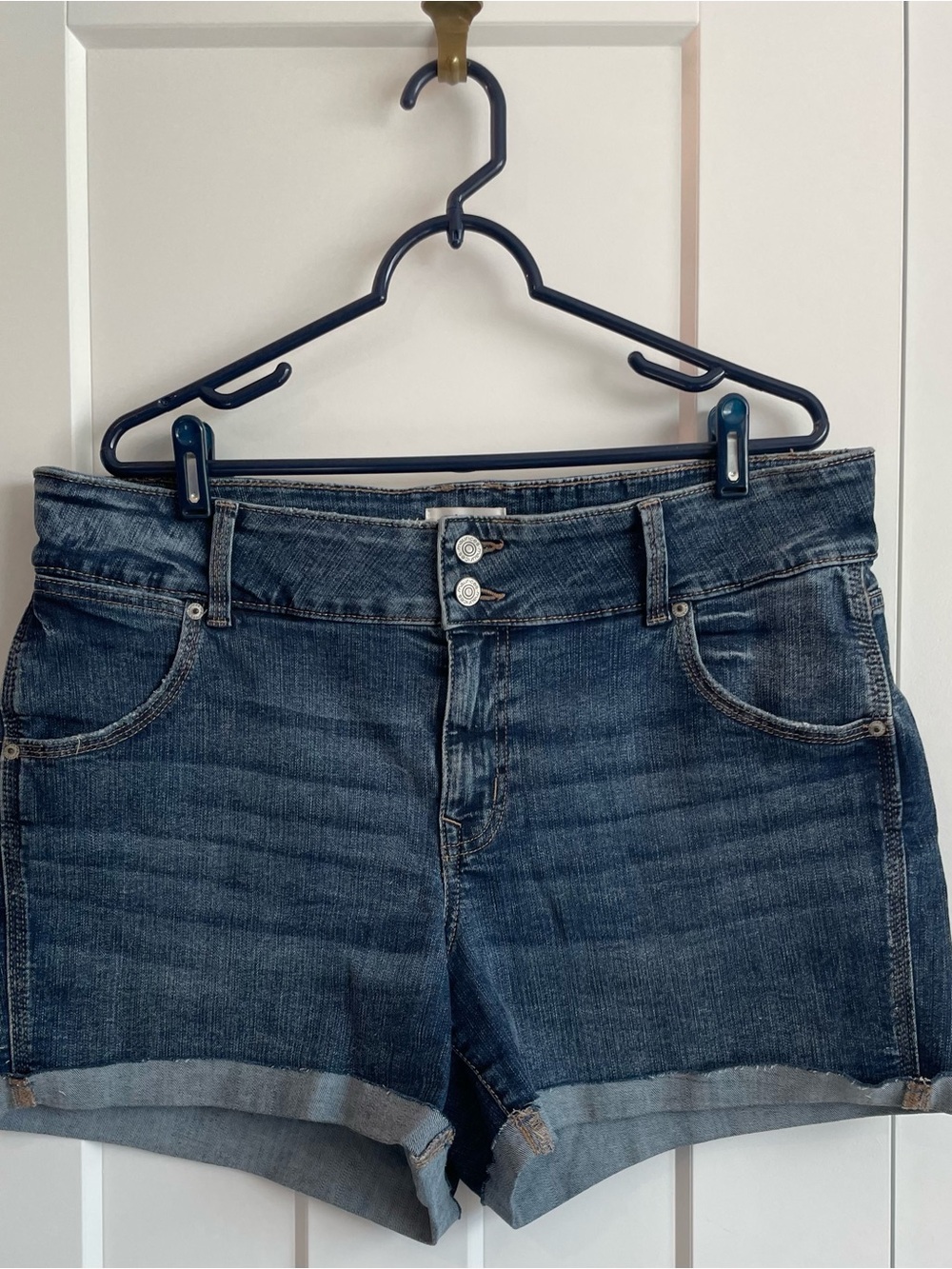 Maurices Dark Blue Boyfriend Denim Shorts